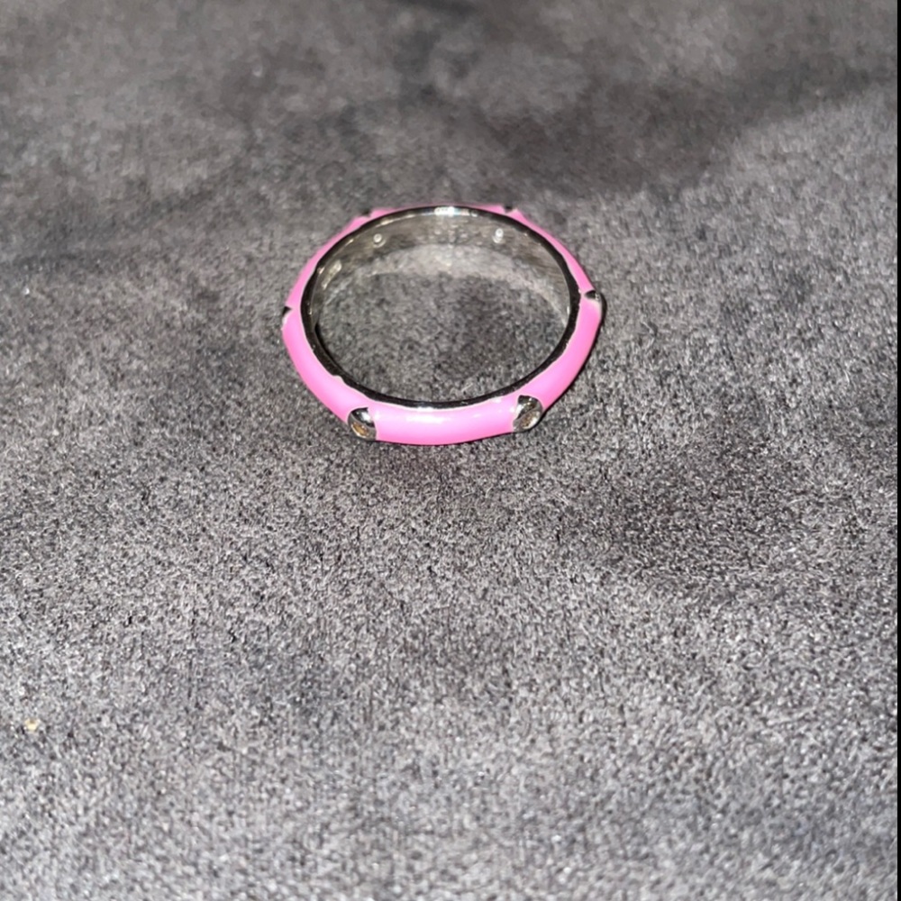 Colorful Enamel Stackable Ring with crystals 💗